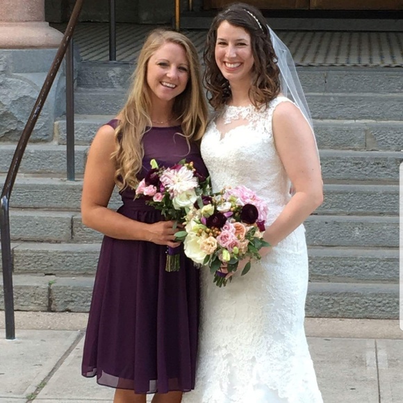 David's Bridal Dresses & Skirts - Plum David's Bridal bridesmaid dress, size 2